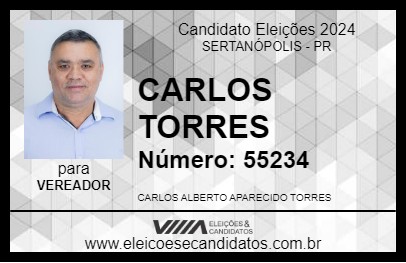 Candidato CARLOS TORRES 2024 - SERTANÓPOLIS - Eleições