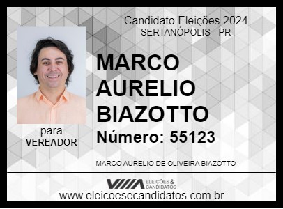 Candidato MARCO AURELIO BIAZOTTO 2024 - SERTANÓPOLIS - Eleições