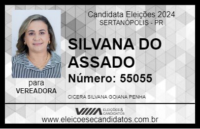 Candidato SILVANA DO ASSADO 2024 - SERTANÓPOLIS - Eleições