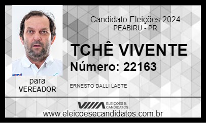 Candidato TCHÊ VIVENTE 2024 - PEABIRU - Eleições