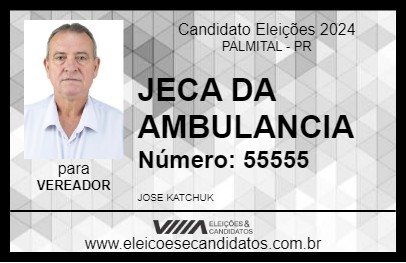 Candidato JECA DA AMBULANCIA  2024 - PALMITAL - Eleições