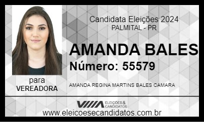 Candidato AMANDA BALES 2024 - PALMITAL - Eleições