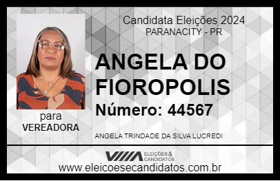 Candidato ANGELA DO FIOROPOLIS 2024 - PARANACITY - Eleições