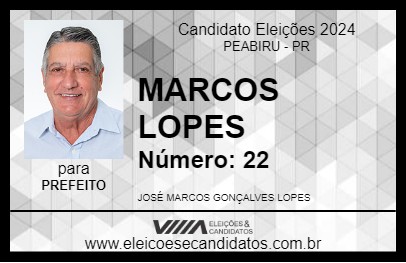 Candidato MARCOS LOPES 2024 - PEABIRU - Eleições