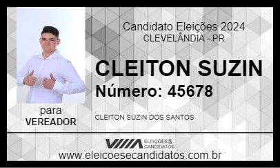 Candidato CLEITON SUZIN 2024 - CLEVELÂNDIA - Eleições