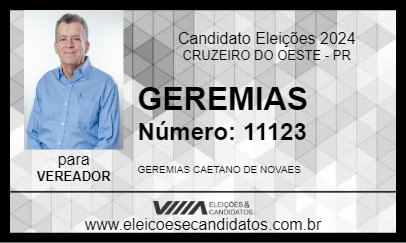 Candidato GEREMIAS 2024 - CRUZEIRO DO OESTE - Eleições