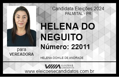 Candidato HELENA DO NEGUITO 2024 - PALMITAL - Eleições