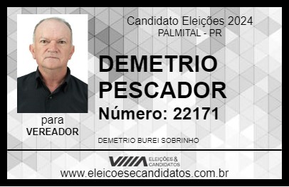 Candidato DEMETRIO PESCADOR 2024 - PALMITAL - Eleições