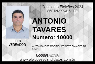 Candidato ANTONIO TAVARES  2024 - SERTANÓPOLIS - Eleições