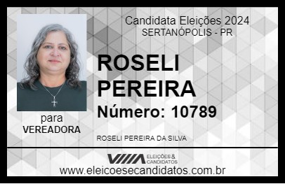 Candidato ROSELI PEREIRA 2024 - SERTANÓPOLIS - Eleições