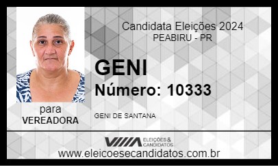 Candidato GENI 2024 - PEABIRU - Eleições