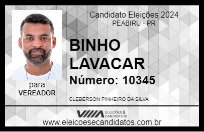 Candidato BINHO LAVACAR 2024 - PEABIRU - Eleições