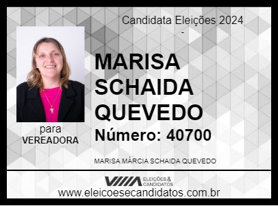 Candidato MARISA SCHAIDA QUEVEDO 2024 - PLANALTO - Eleições