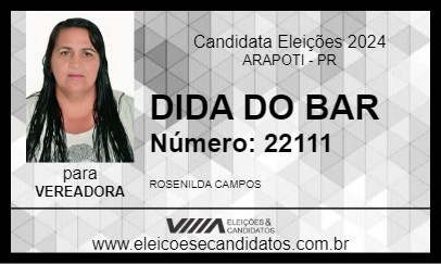 Candidato DIDA DO BAR 2024 - ARAPOTI - Eleições