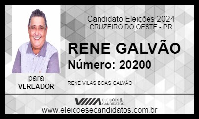 Candidato RENE GALVÃO 2024 - CRUZEIRO DO OESTE - Eleições