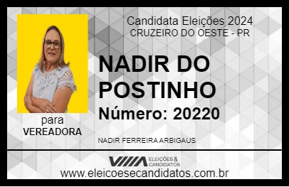 Candidato NADIR DO POSTINHO 2024 - CRUZEIRO DO OESTE - Eleições