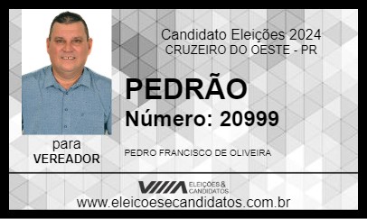 Candidato PEDRÃO 2024 - CRUZEIRO DO OESTE - Eleições