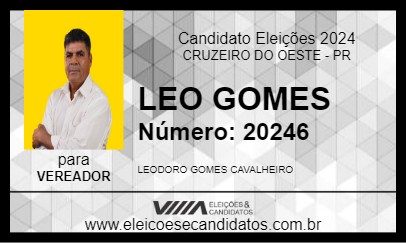 Candidato LEO GOMES 2024 - CRUZEIRO DO OESTE - Eleições