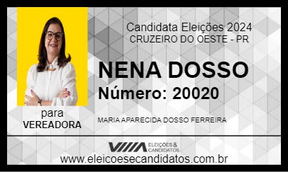 Candidato NENA DOSSO 2024 - CRUZEIRO DO OESTE - Eleições