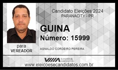 Candidato GUINA 2024 - PARANACITY - Eleições