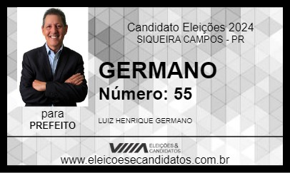 Candidato GERMANO 2024 - SIQUEIRA CAMPOS - Eleições