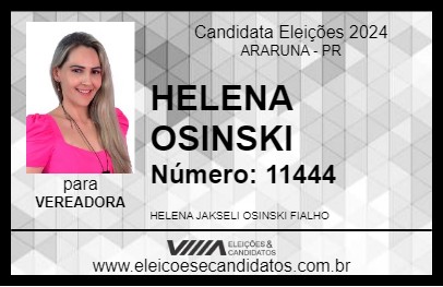 Candidato HELENA OSINSKI 2024 - ARARUNA - Eleições