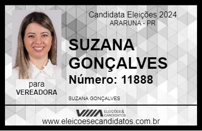 Candidato SUZANA GONÇALVES 2024 - ARARUNA - Eleições