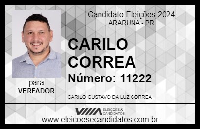 Candidato CARILO CORREA 2024 - ARARUNA - Eleições