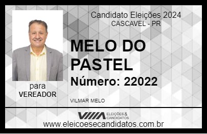 Candidato MELO DO PASTEL 2024 - CASCAVEL - Eleições