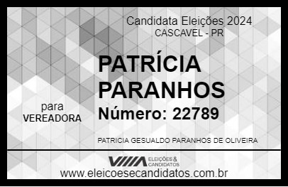 Candidato PATRÍCIA PARANHOS 2024 - CASCAVEL - Eleições