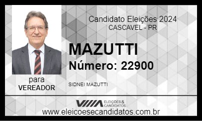 Candidato MAZUTTI 2024 - CASCAVEL - Eleições