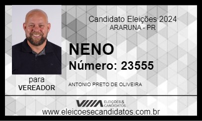 Candidato NENO 2024 - ARARUNA - Eleições