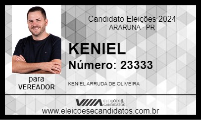 Candidato KENIEL 2024 - ARARUNA - Eleições