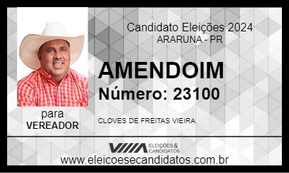 Candidato AMENDOIM 2024 - ARARUNA - Eleições