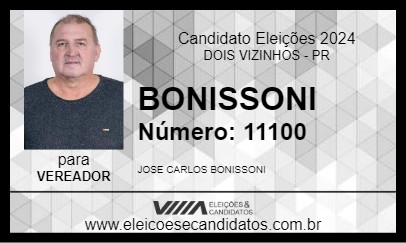 Candidato BONISSONI 2024 - DOIS VIZINHOS - Eleições