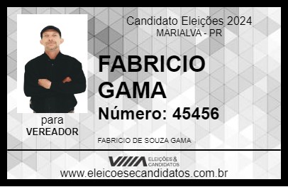 Candidato FABRICIO GAMA 2024 - MARIALVA - Eleições