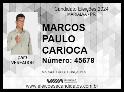 Candidato MARCOS PAULO CARIOCA 2024 - MARIALVA - Eleições