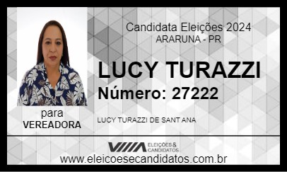 Candidato LUCY TURAZZI 2024 - ARARUNA - Eleições