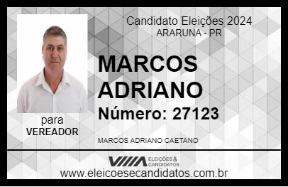 Candidato MARCOS ADRIANO 2024 - ARARUNA - Eleições