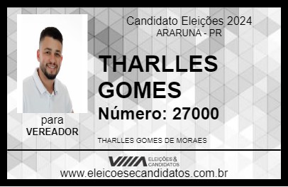 Candidato THARLLES GOMES 2024 - ARARUNA - Eleições