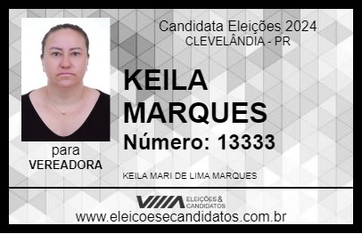 Candidato KEILA MARQUES 2024 - CLEVELÂNDIA - Eleições