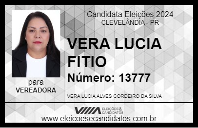 Candidato VERA LUCIA FITIO 2024 - CLEVELÂNDIA - Eleições