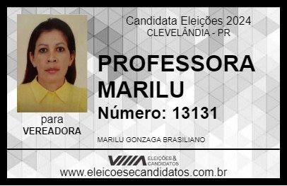 Candidato PROFESSORA MARILU 2024 - CLEVELÂNDIA - Eleições