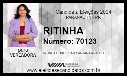 Candidato RITINHA 2024 - PARANACITY - Eleições