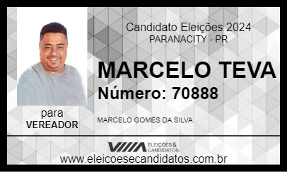 Candidato MARCELO TEVA 2024 - PARANACITY - Eleições