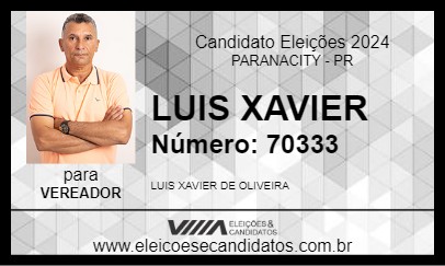 Candidato LUIS XAVIER 2024 - PARANACITY - Eleições