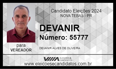 Candidato DEVANIR 2024 - NOVA TEBAS - Eleições