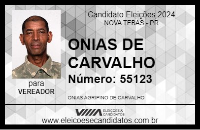 Candidato ONIAS DE CARVALHO 2024 - NOVA TEBAS - Eleições