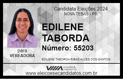 Candidato EDILENE TABORDA 2024 - NOVA TEBAS - Eleições