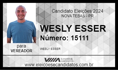 Candidato WESLY ESSER 2024 - NOVA TEBAS - Eleições